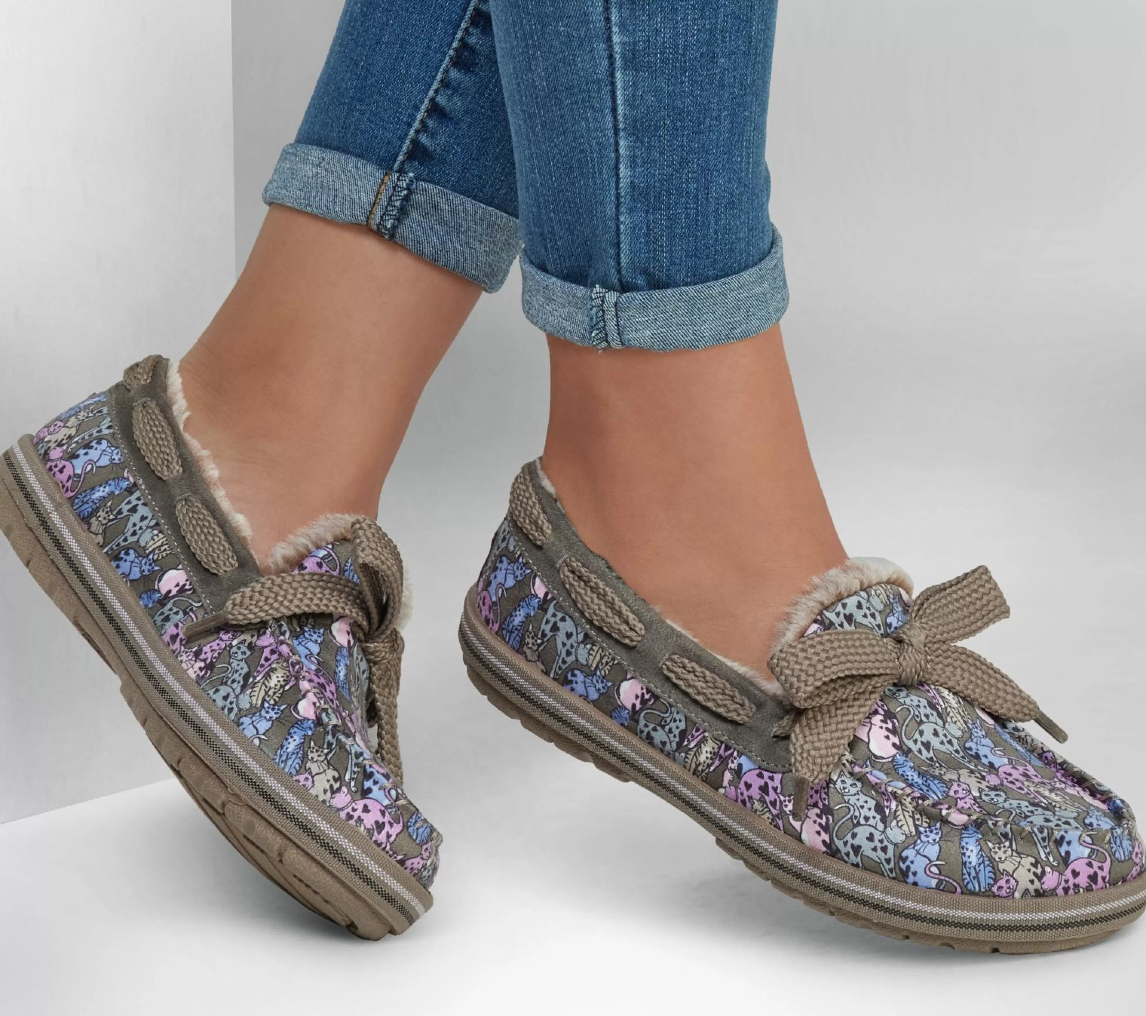 SKECHERS BOBS Too Cozy - Cats Meow*Women Slippers | Slip-Ons