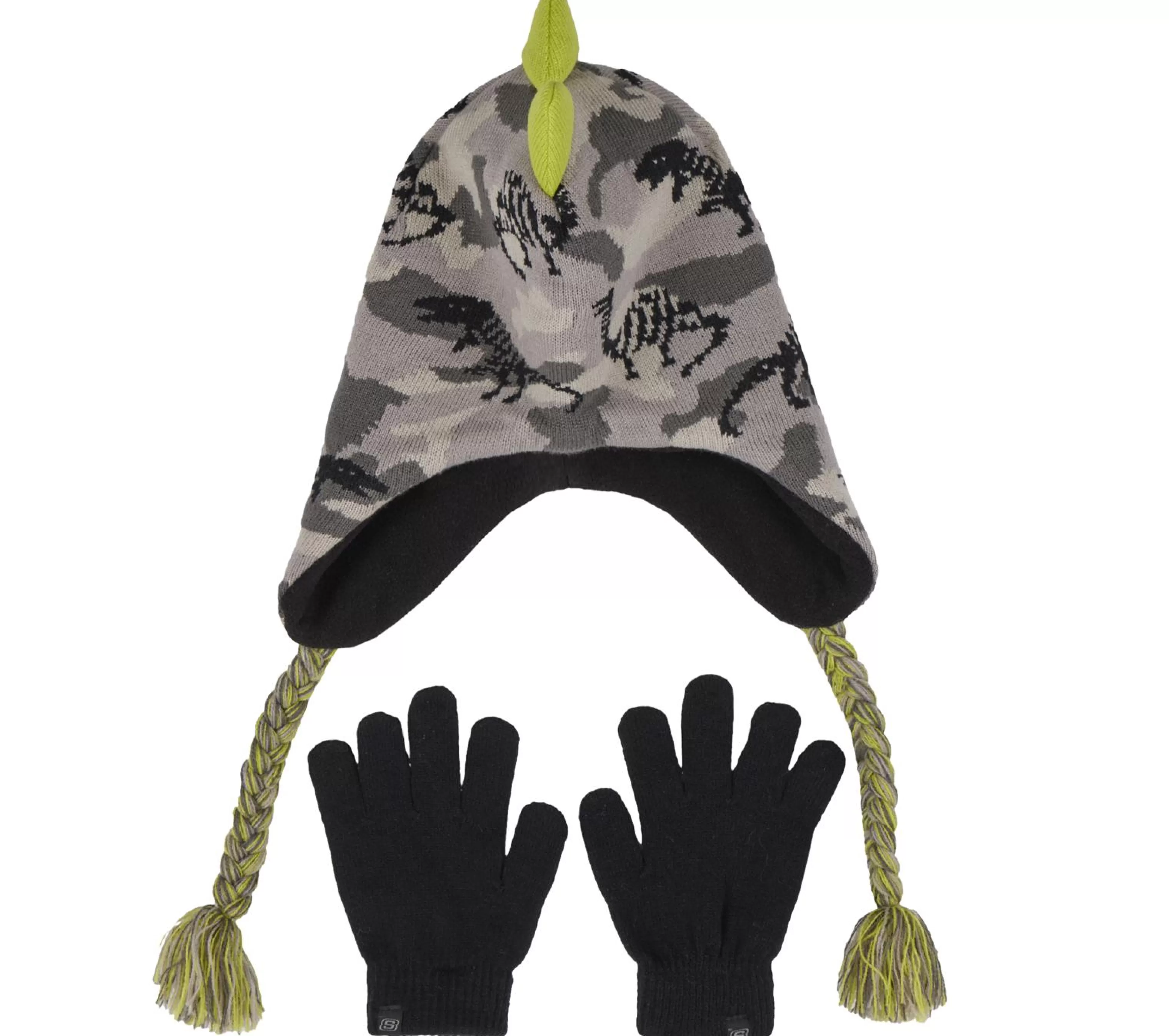 SKECHERS Dino Camo Jacquard Hat And Glove Set* Cold Weather Gear