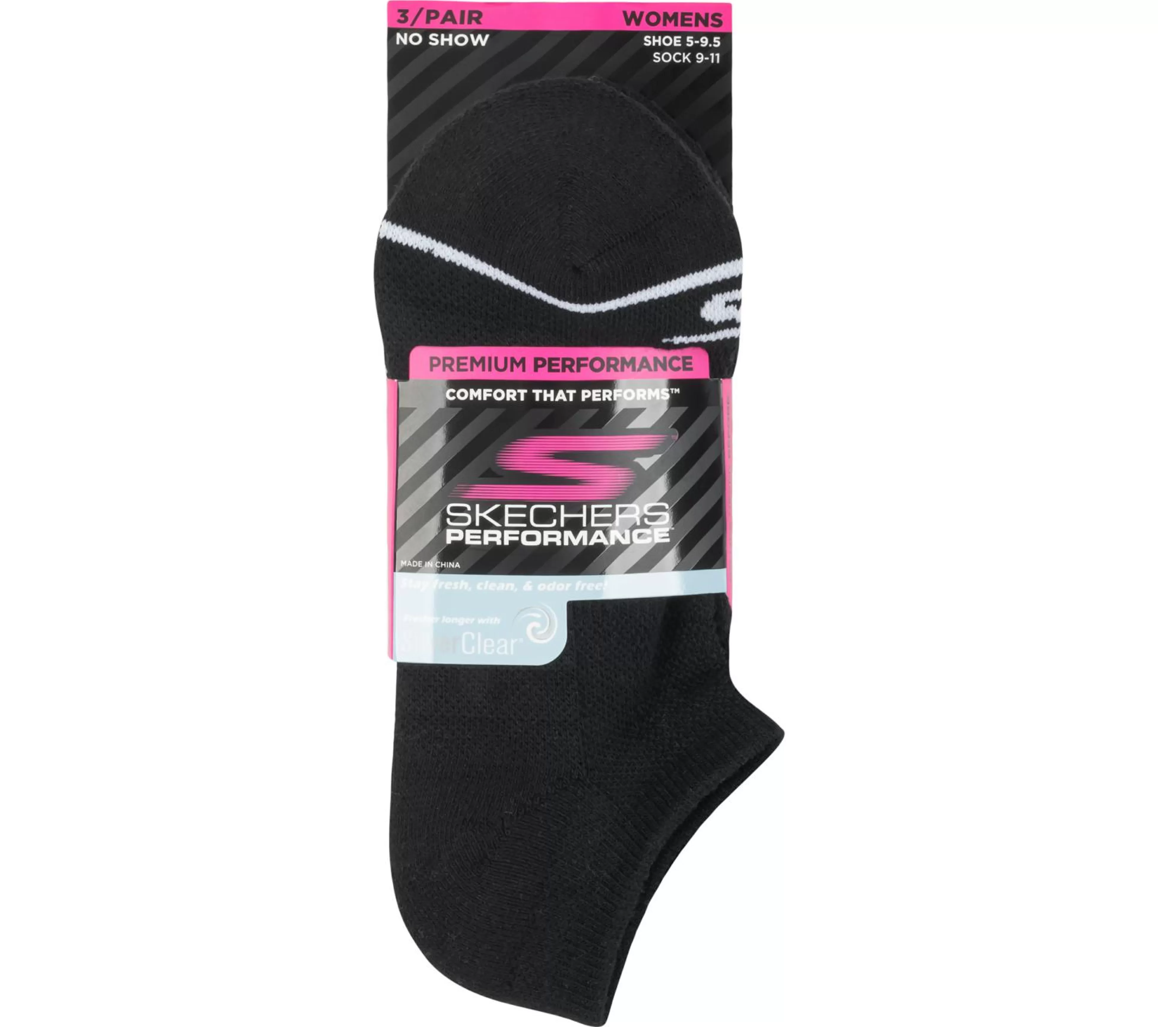 SKECHERS No Show Premium Basic Socks - 3 Pack*Women Socks | Accessories