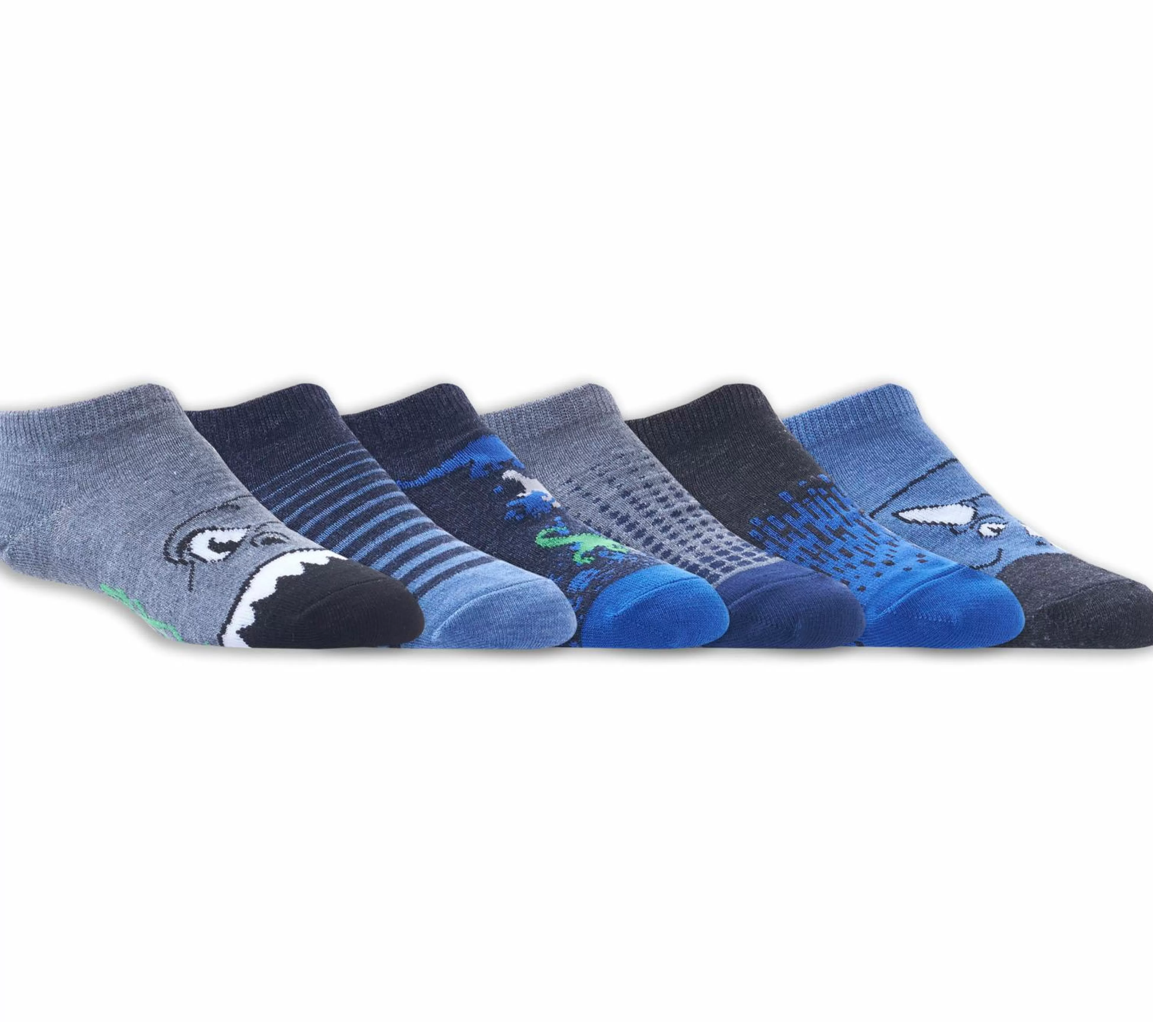 SKECHERS 6 Pack Low Cut Dinosaur Socks*Kids Socks | Socks