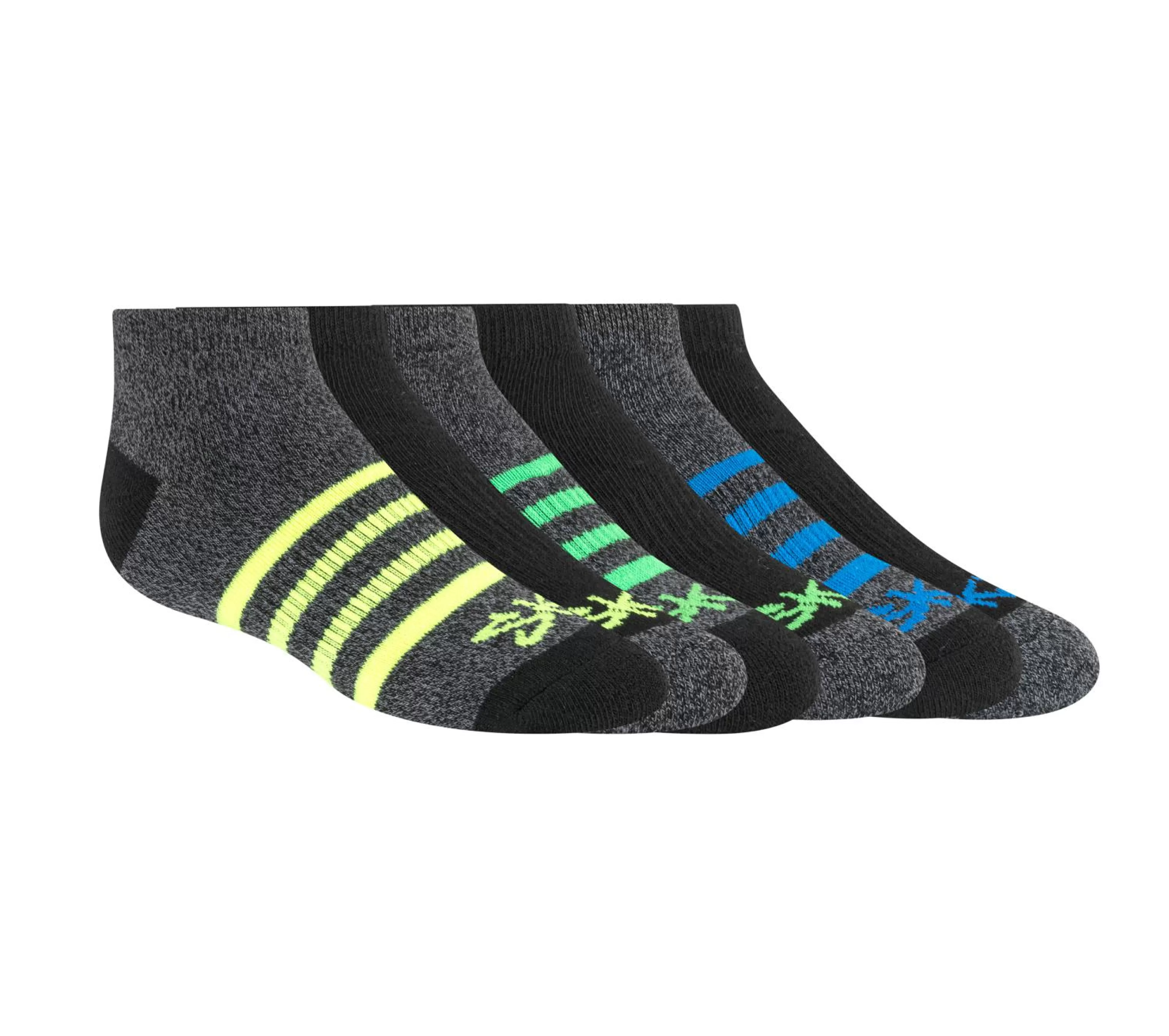 SKECHERS 6 Pack Low Cut Marled Stripe Socks*Kids Socks | Socks