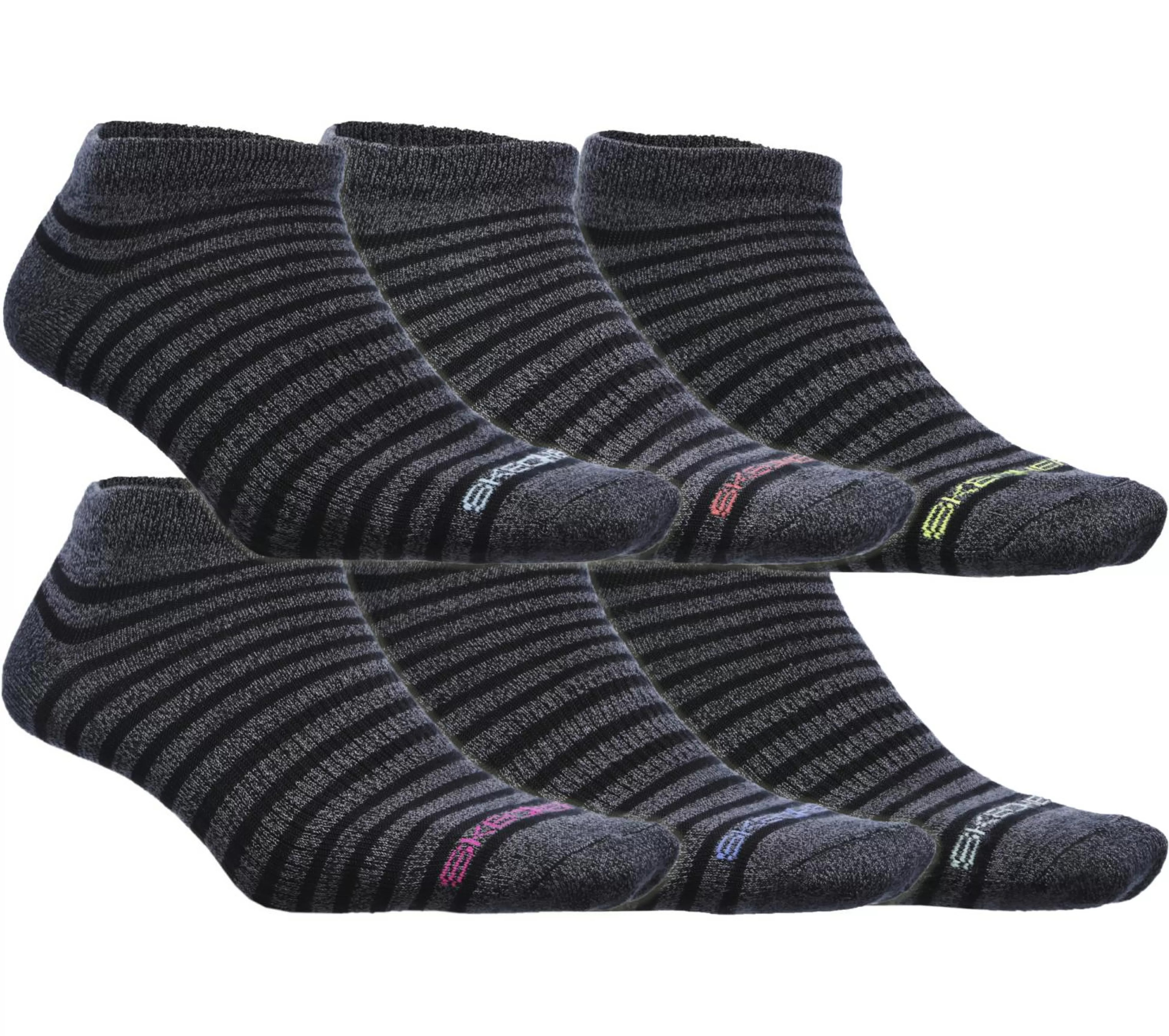 SKECHERS 6 Pack Low Cut Stripe Socks*Women Socks | Accessories