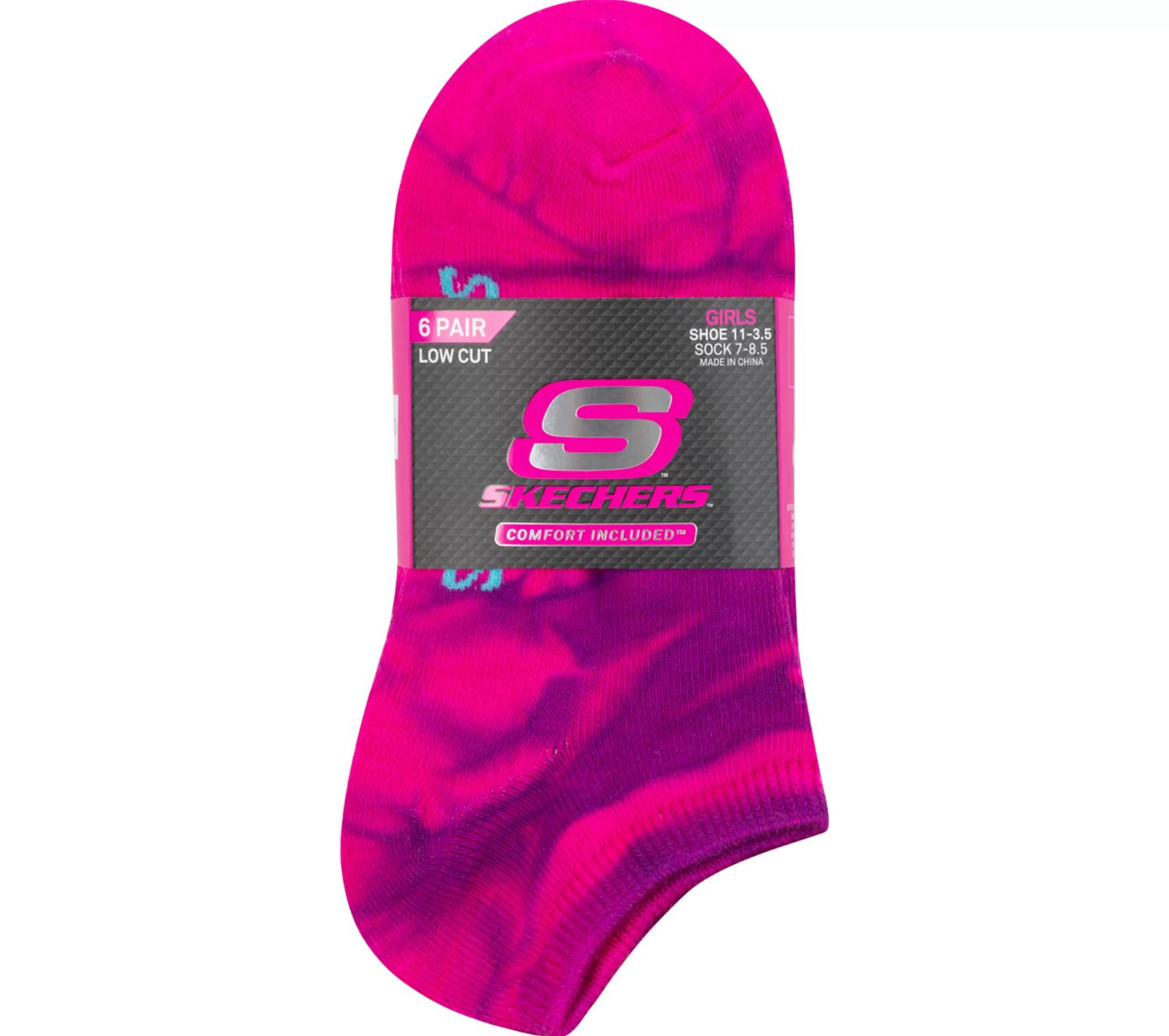 SKECHERS 6 Pack Tie Dye Sport Fashion Socks*Kids Socks | Socks